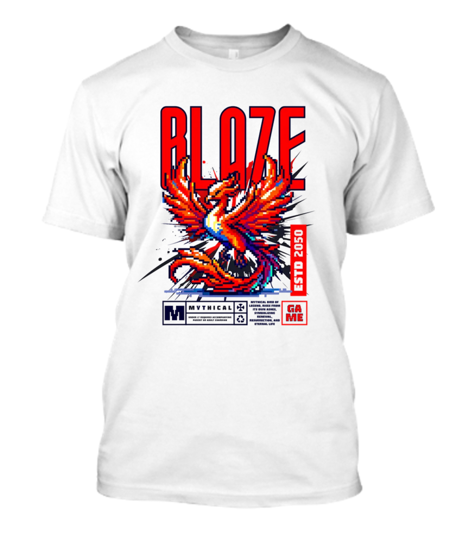 BLAZE Phoenix ESTD 2050 MYTHICAL GAME T-Shirt