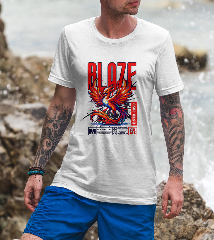 BLAZE Phoenix ESTD 2050 MYTHICAL GAME T-Shirt
