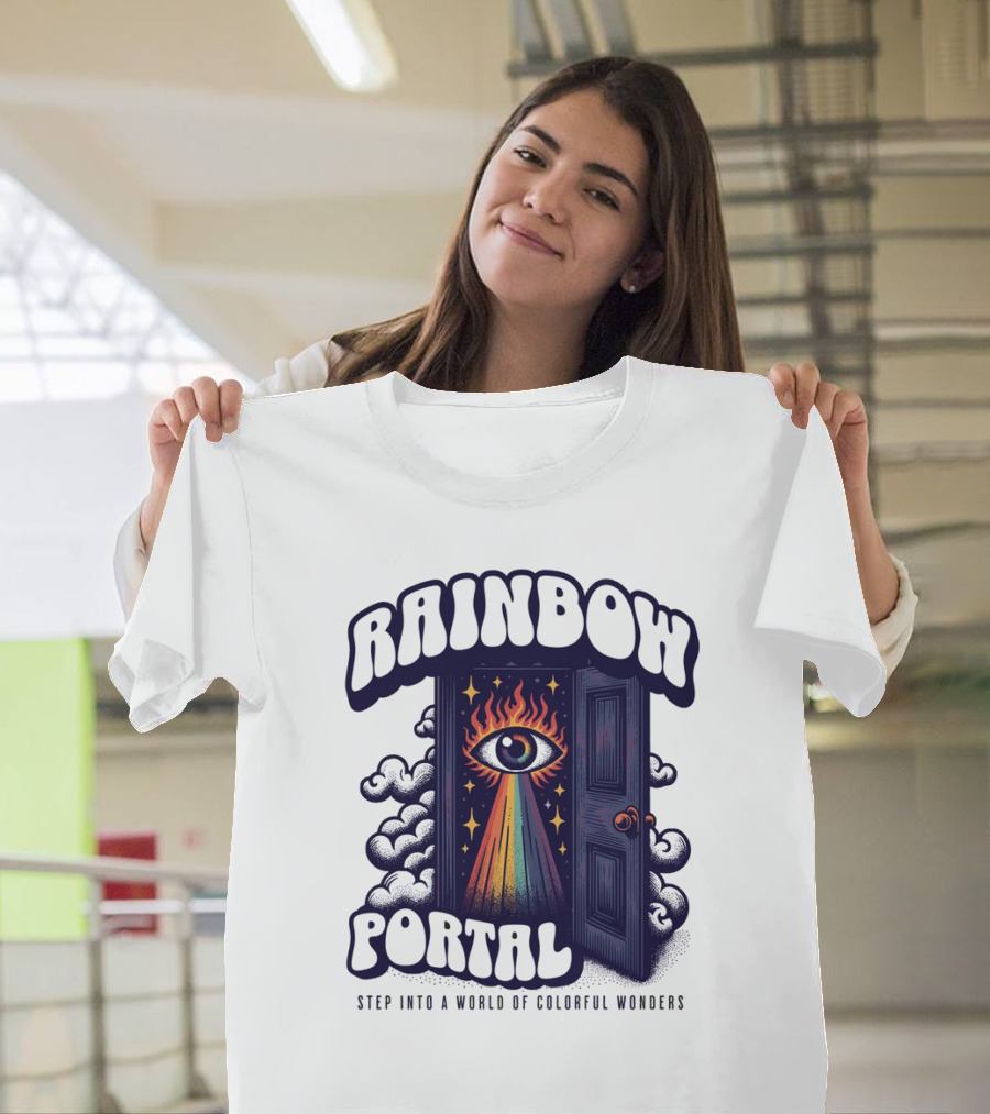 Rainbow Portal Step Into A World Of Colorful Wonders T-Shirt