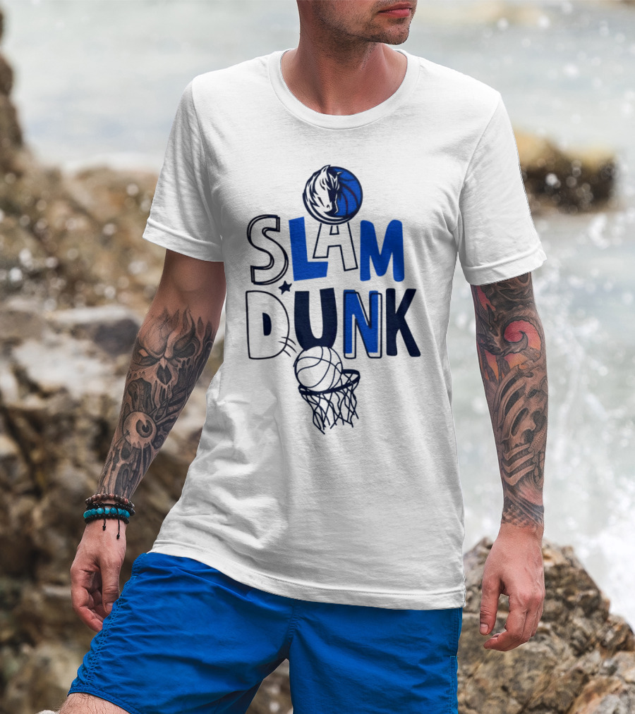 Dallas Mavericks NBA Slam Dunk Basketball T-Shirt
