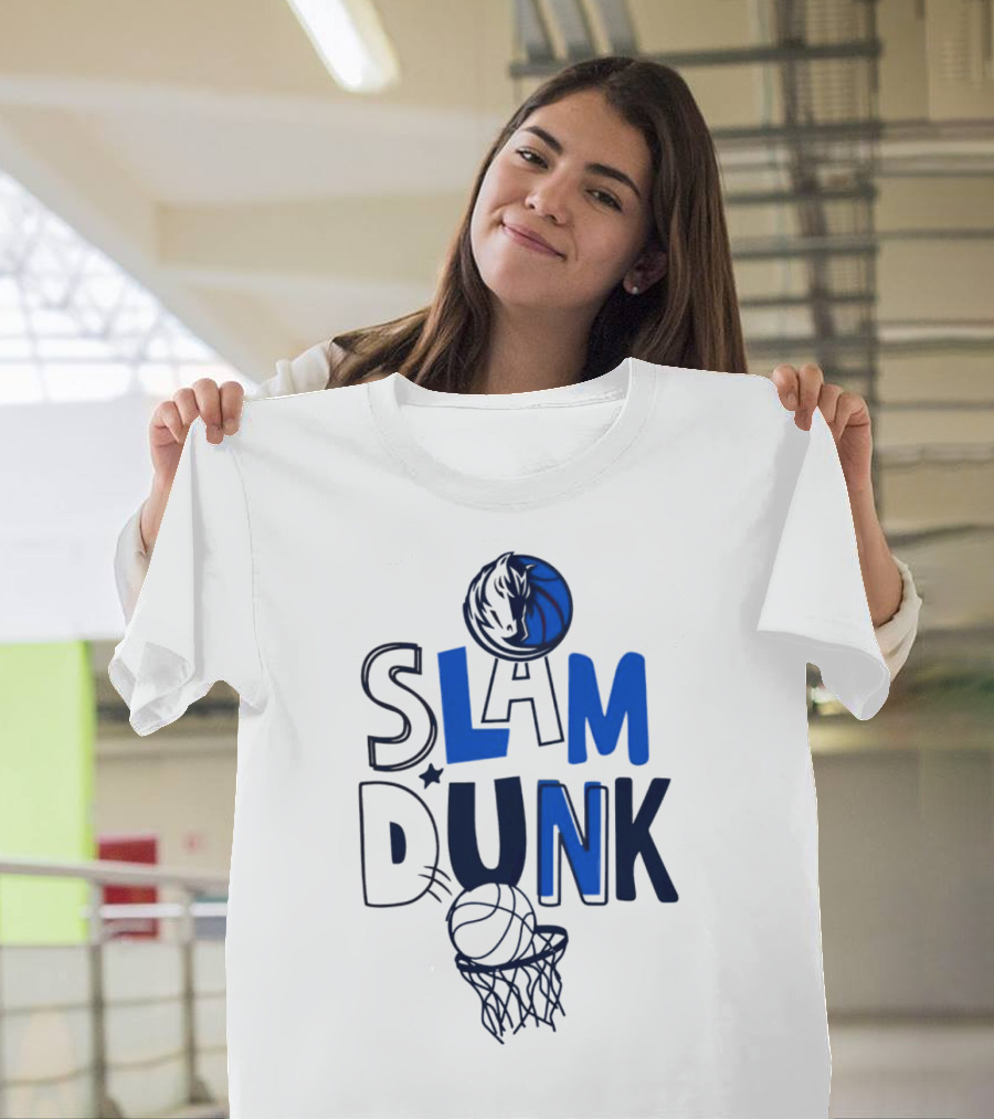 Dallas Mavericks NBA Slam Dunk Basketball T-Shirt