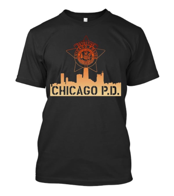 Chicago P.D. Detective Chicago Police Badge And City Skyline T-Shirt