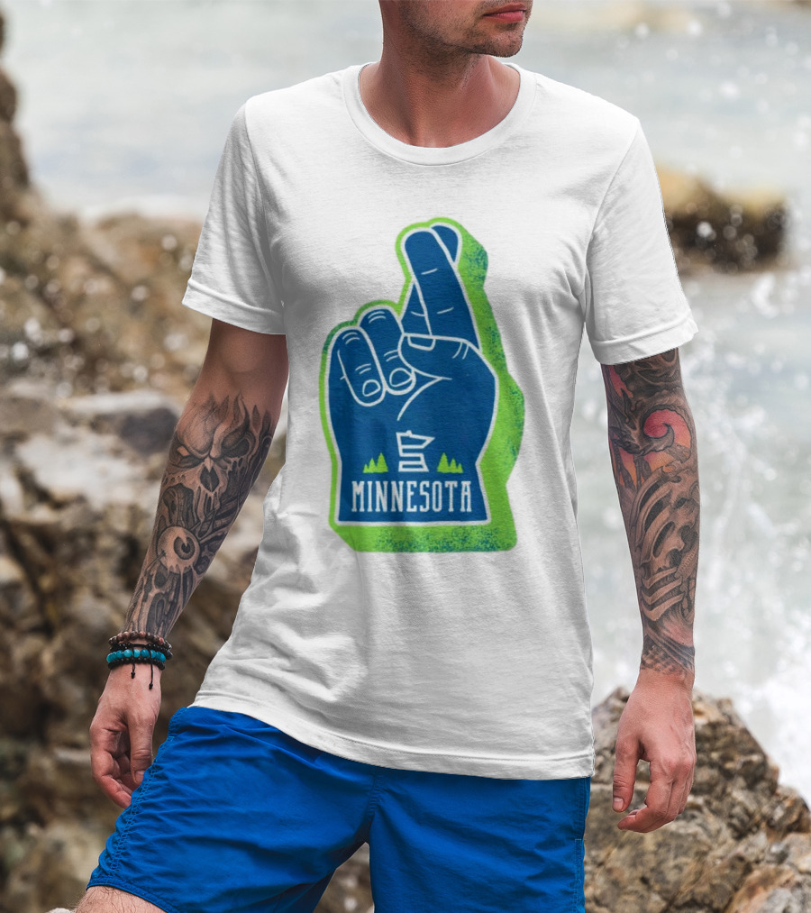 Minnesota Timberwolves Fingers Crossing Foam Hand T-Shirt