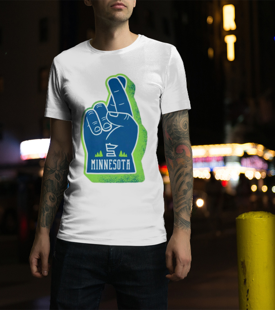 Minnesota Timberwolves Fingers Crossing Foam Hand T-Shirt