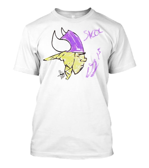 Skol Vikings Helmet Sketch Rookies Paint Minnesota Vikings T-Shirt