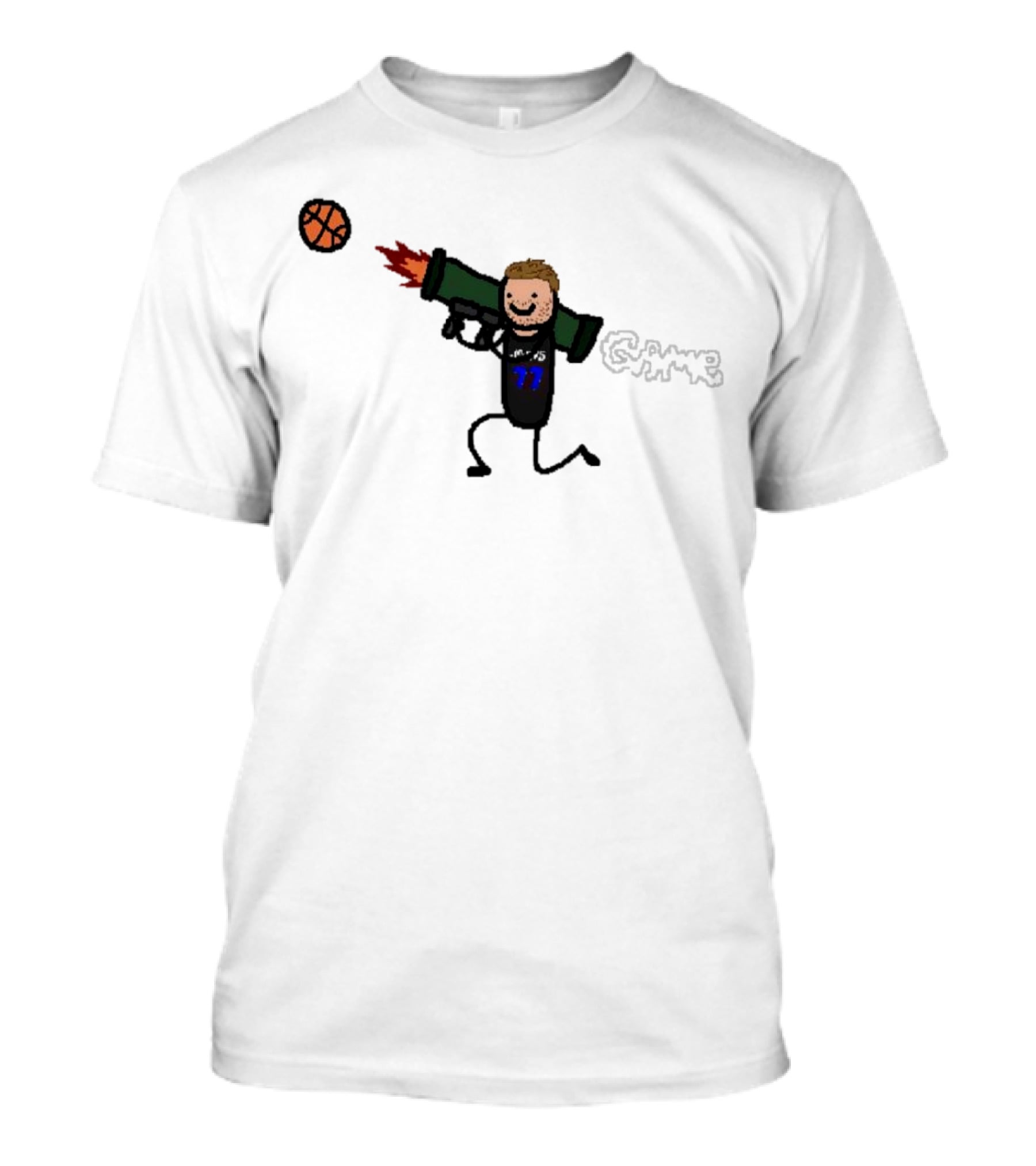 Dallas Mavericks Luka Doncic Bazooka Doncic Cartoon Basketball Action T-Shirt
