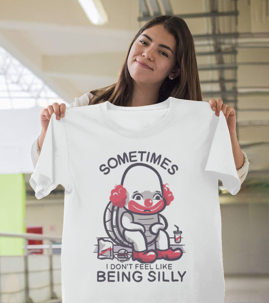 Sometimes I Don't Feel Like Being Silly Turtle with Headphones and Drink T-Shirt