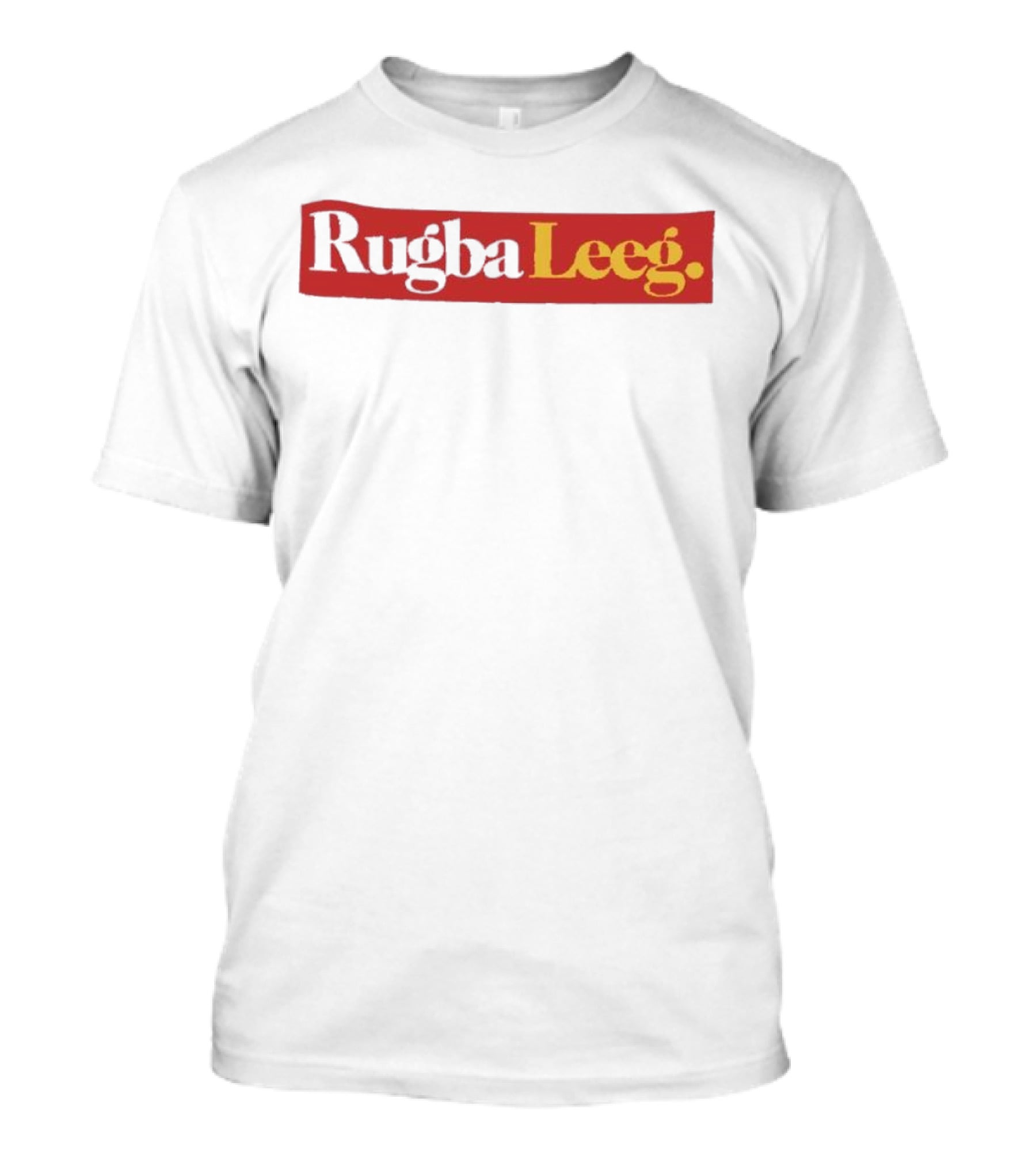Rugba Leeg Bold Red Yellow Box Text T-Shirt