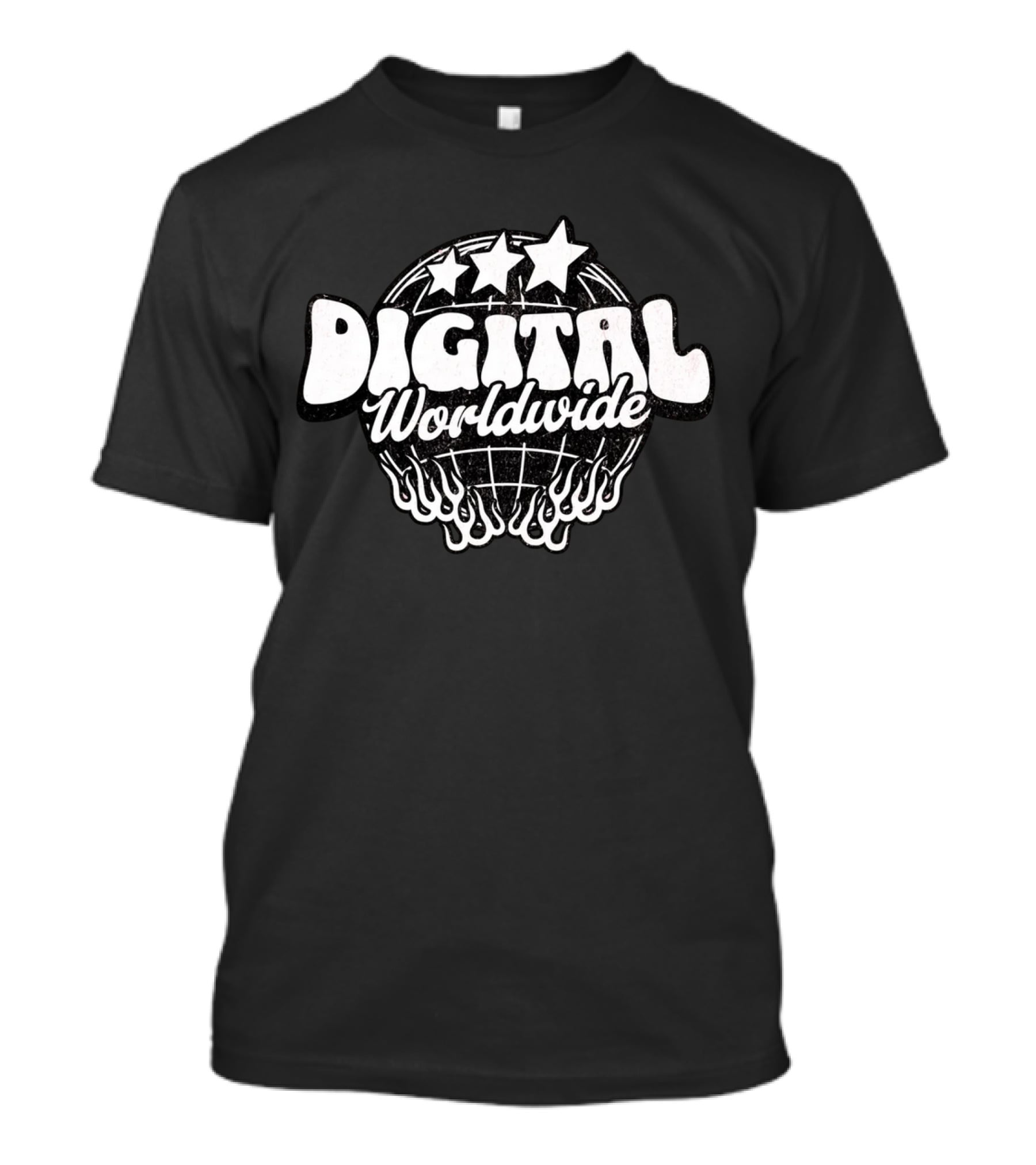Digital Worldwide Stars Globe Flame T-Shirt