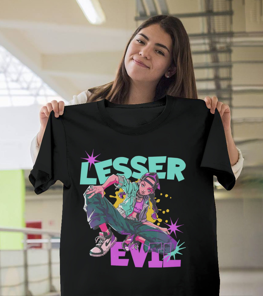 Lesser Evil Vintage Anime Hip Hop Style Streetwear T-Shirt