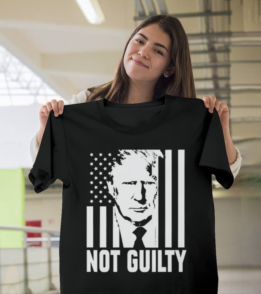 Not Guilty Trump Flag Face T-Shirt