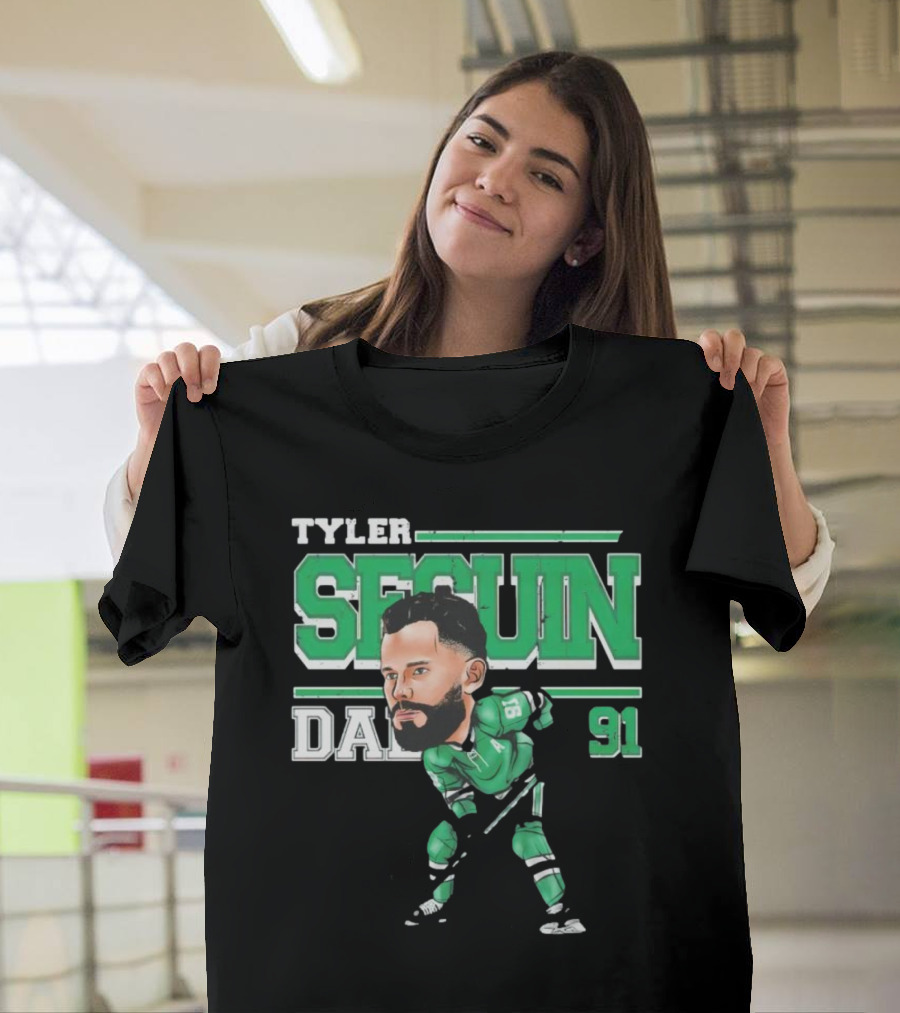 Tyler Seguin Dallas 91 Cartoon Hockey Player T-Shirt