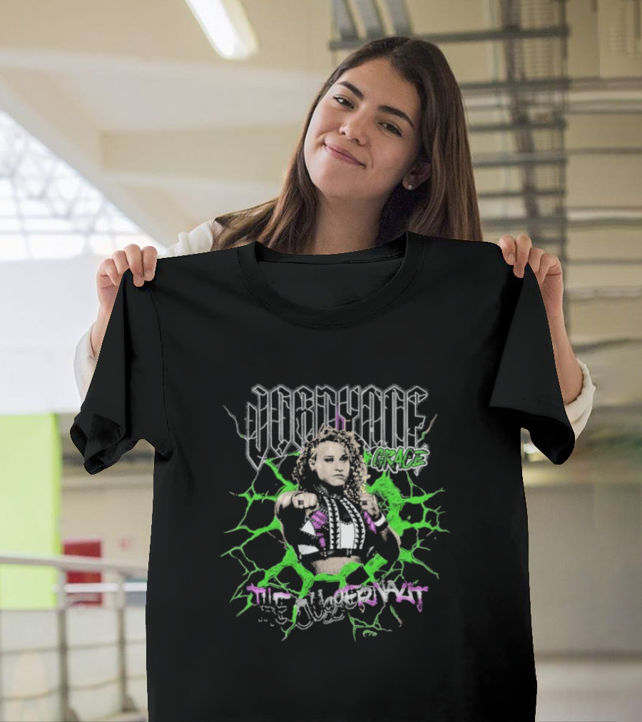 Jordynne Grace The Juggernaut Power Pose with Green Lightning Background T-Shirt