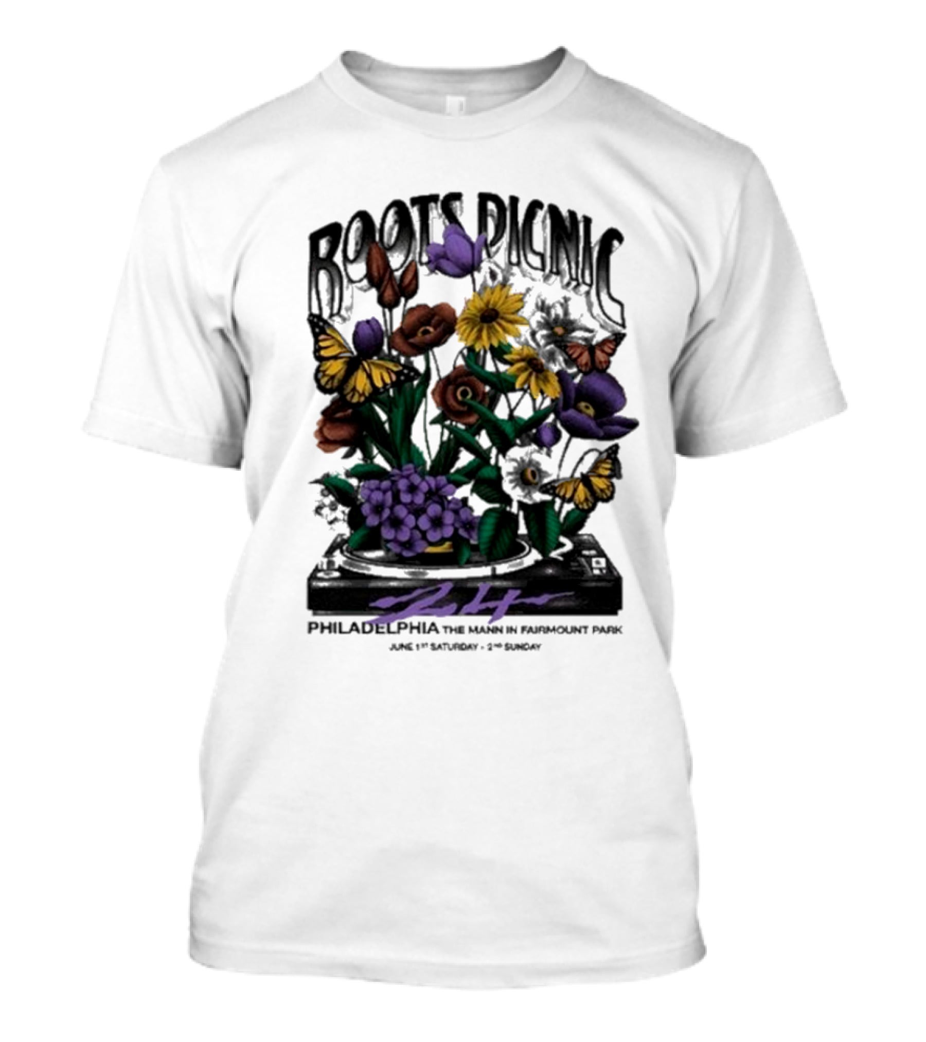 Roots Picnic Philadelphia Fairmount Park Flowers June T-Shirt