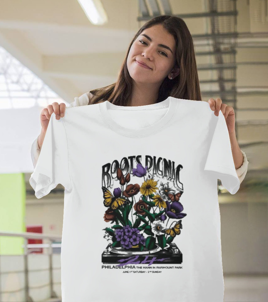 Roots Picnic Philadelphia Fairmount Park Flowers June T-Shirt
