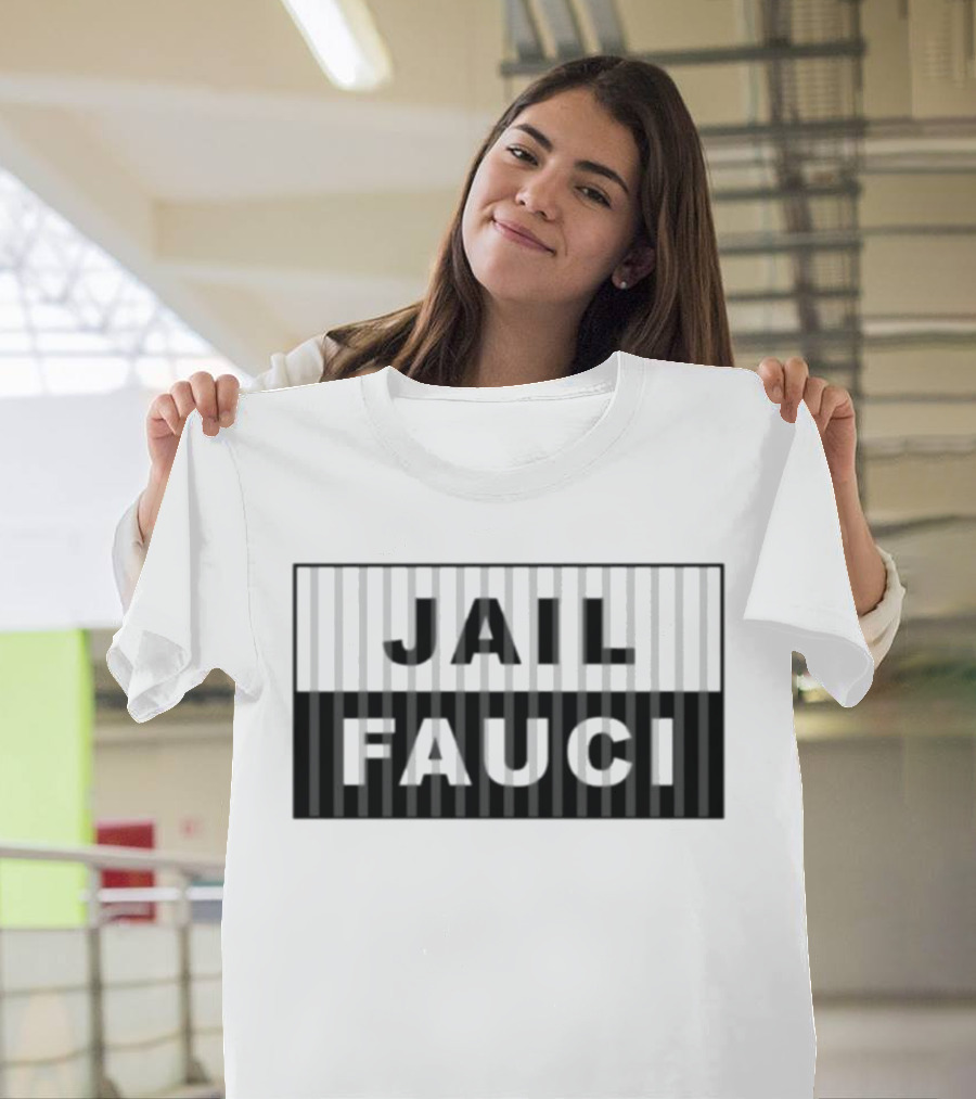 Jail Fauci Black And White Stripes T-Shirt