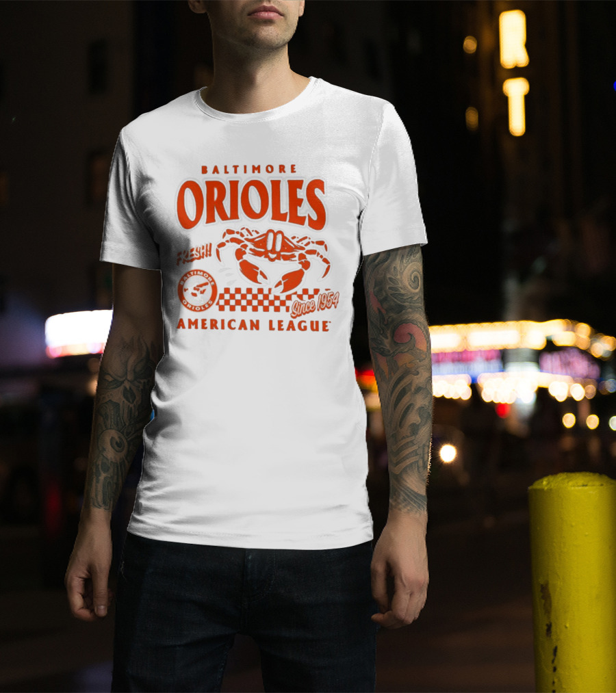 Baltimore Orioles Fresh Crab Since 1954 American League Baseball Retro Team T-Shirt