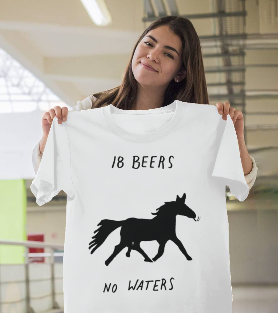 18 Beers No Waters Horse Silhouette Smoking Pipe T-Shirt
