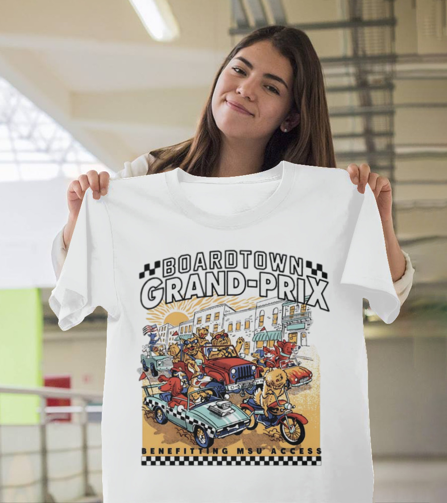 Boardtown Grand-Prix Colorful Animal Parade Benefit MSU Access T-Shirt