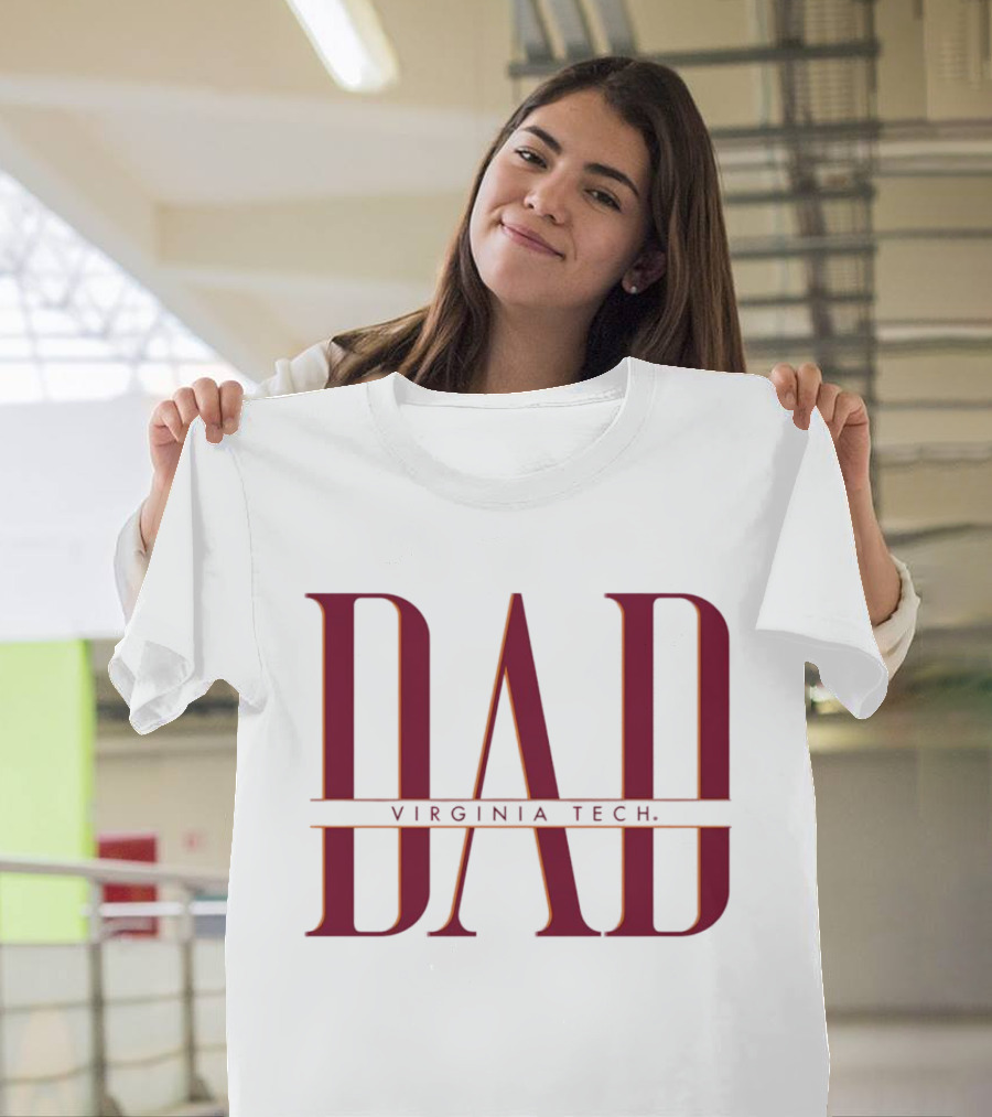 Virginia Tech Dad Bold Red Lettering T-Shirt