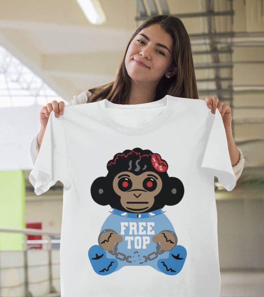 Never Broke Again Free Top Baby Monkey Character Chains T-Shirt