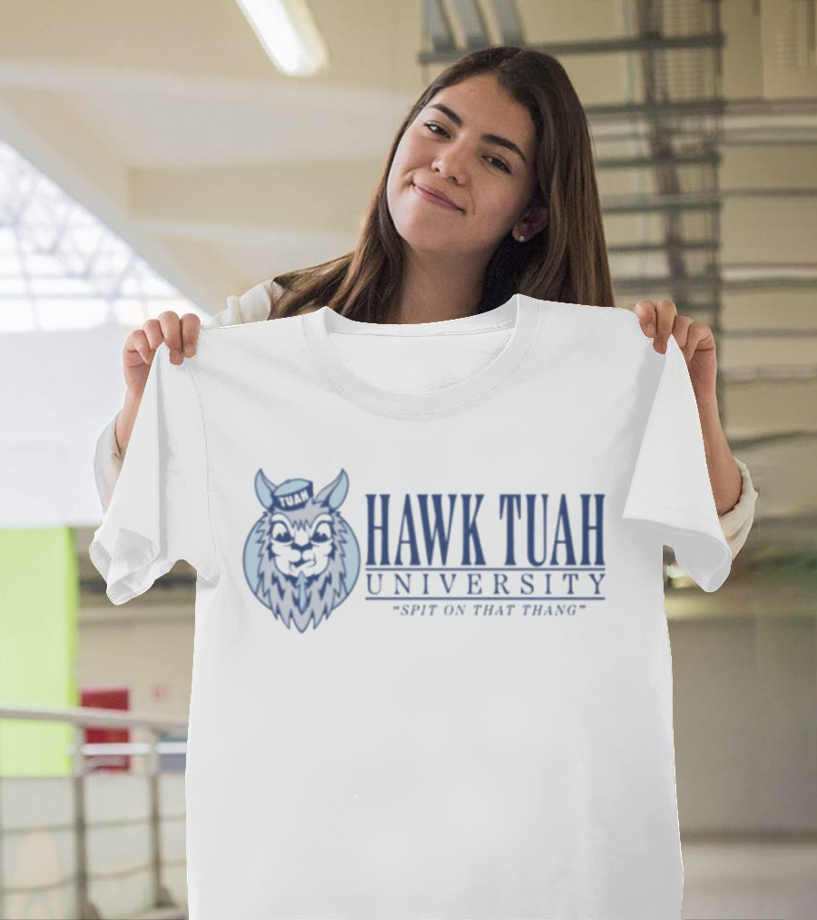 Hawk Tuah University Spit on That Thang Owl Mascot T-Shirt
