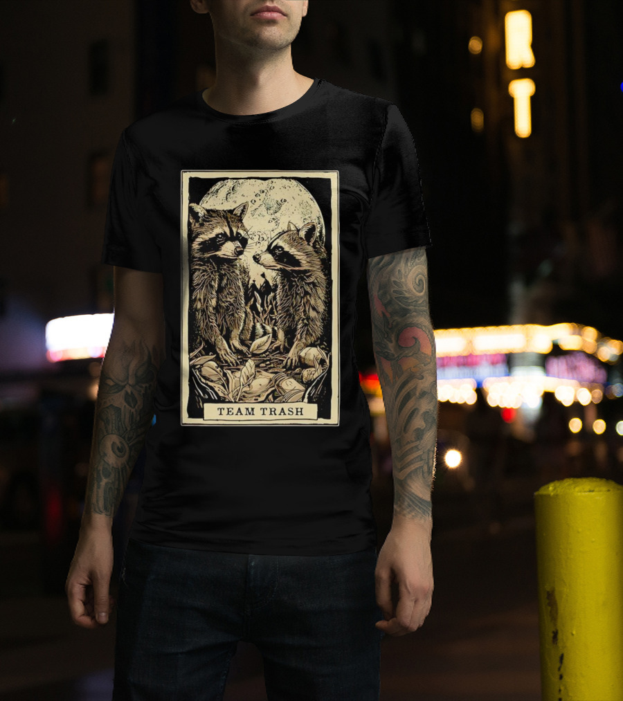 Raccoon Team Trash Tarot Card Moon T-Shirt