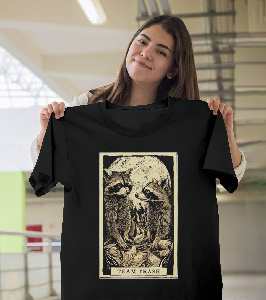 Raccoon Team Trash Tarot Card Moon T-Shirt