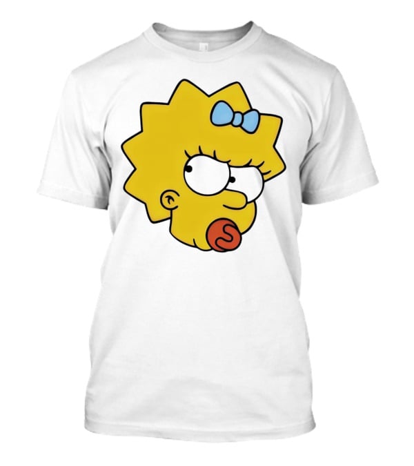 Manicita The Simpsons Maggie Angry Face With Pacifier And Bow T-Shirt