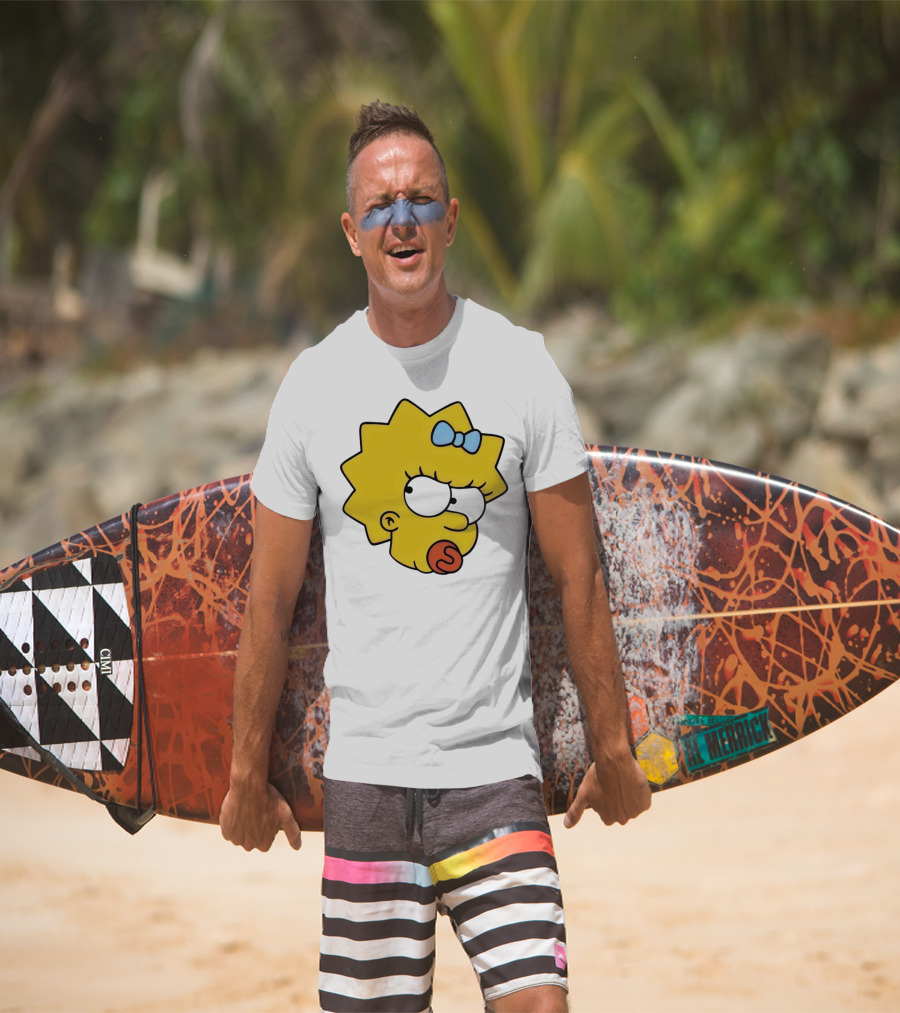 Manicita The Simpsons Maggie Angry Face With Pacifier And Bow T-Shirt