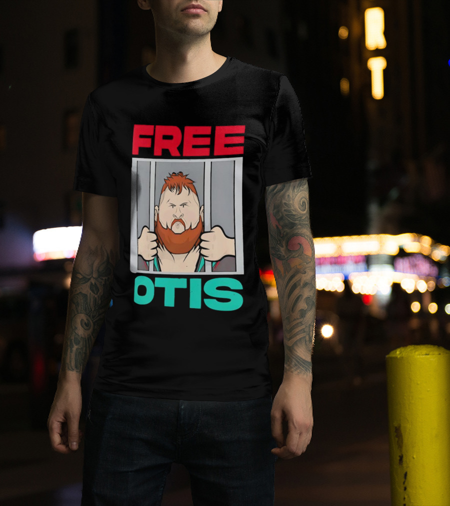 Free Otis Cartoon Nikola Bogojevic Wrestling T-Shirt