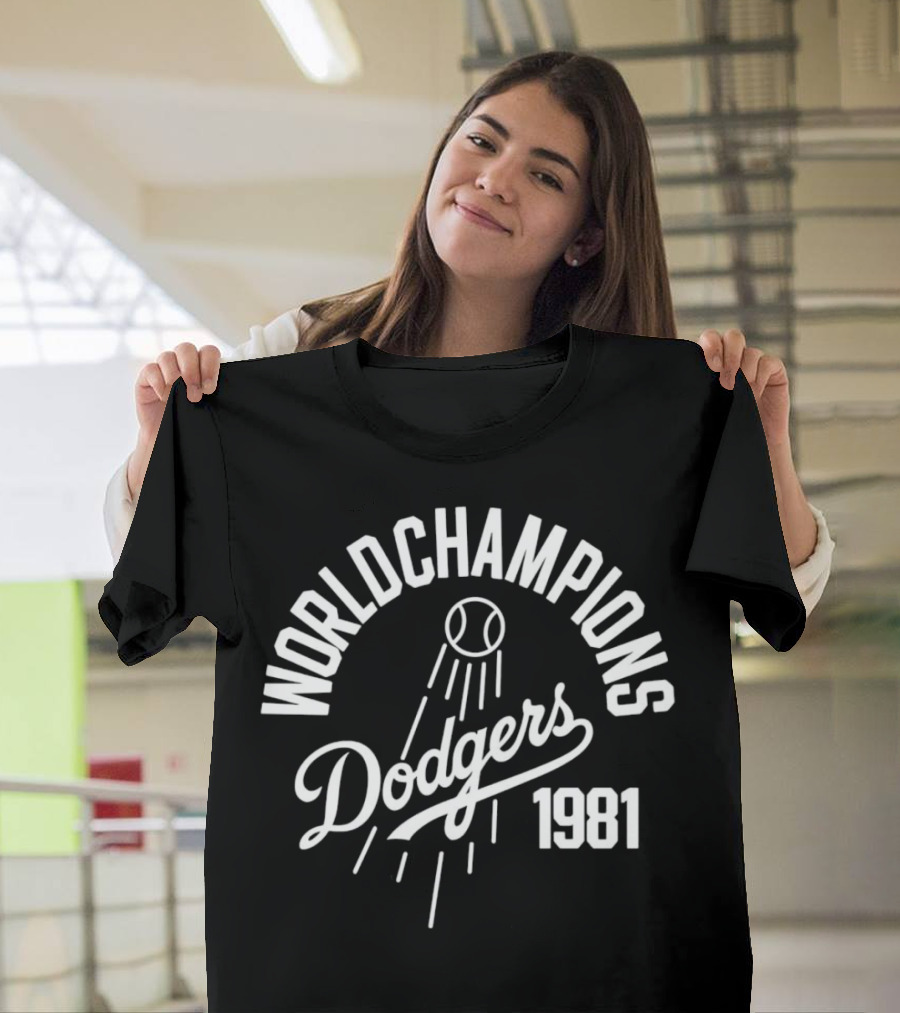 World Champions Dodgers 1981 Baseball Victory T-Shirt