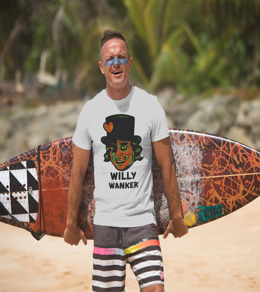 Willy Wanker Orange Heart Character T-Shirt