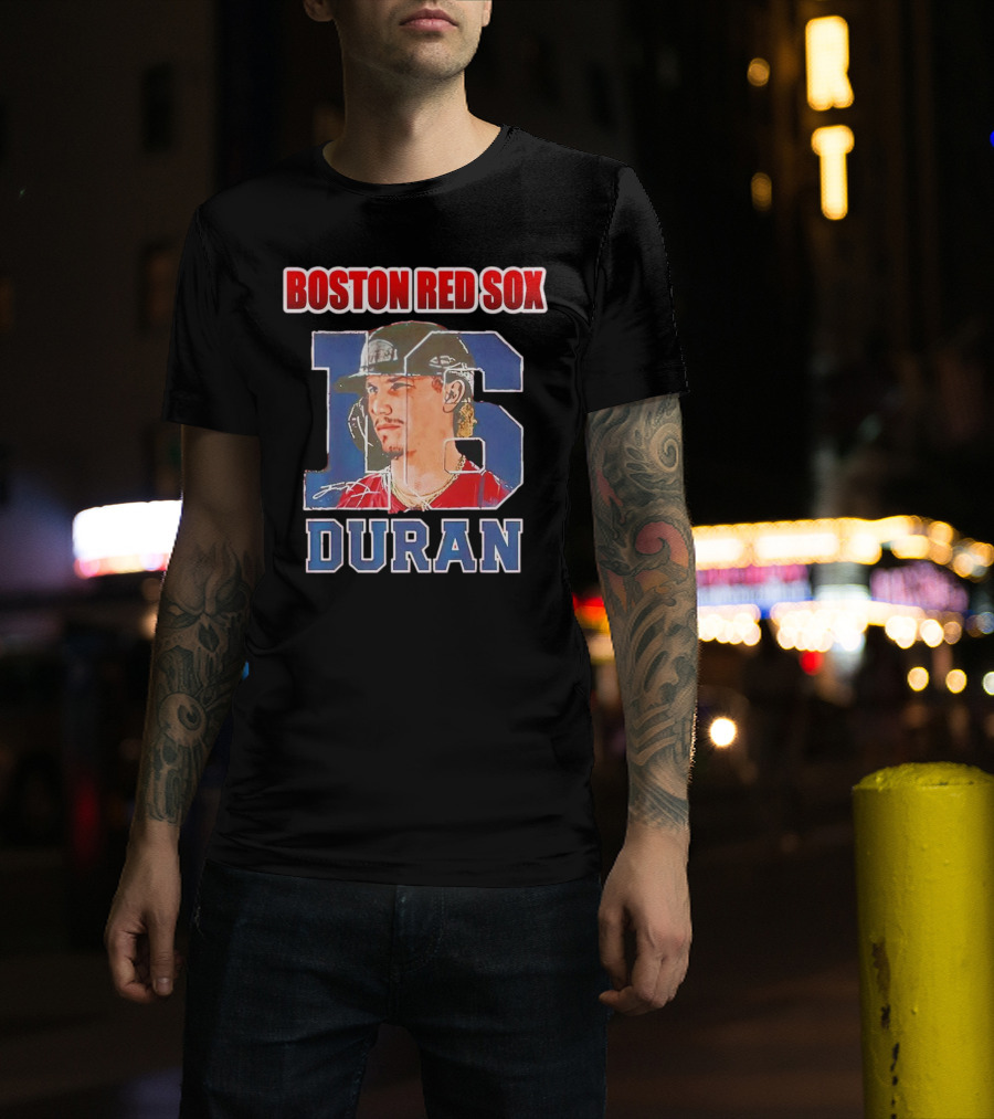 Boston Red Sox Jarren Duran 16 Portrait Patch T-Shirt
