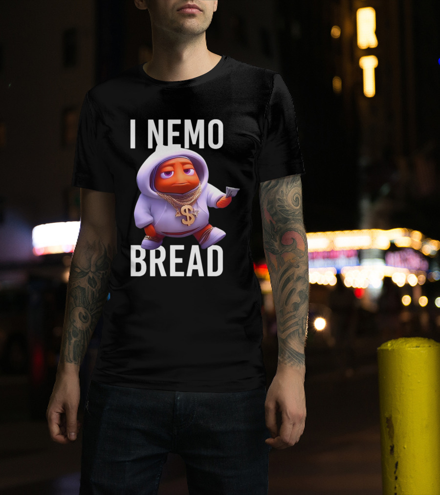 I Nemo Bread Cartoon Parody With Blinged-Out Fish In T-Shirt