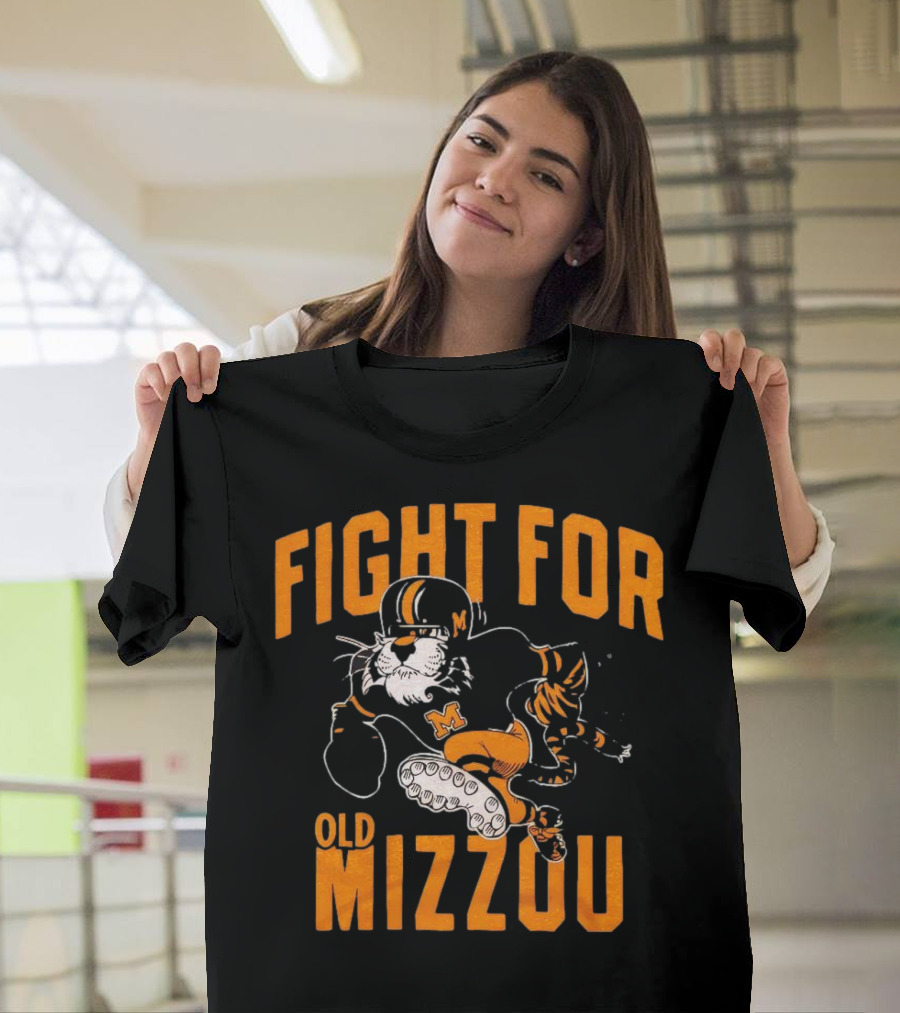 Fight For Old Mizzou Football Mascot In Action T-Shirt