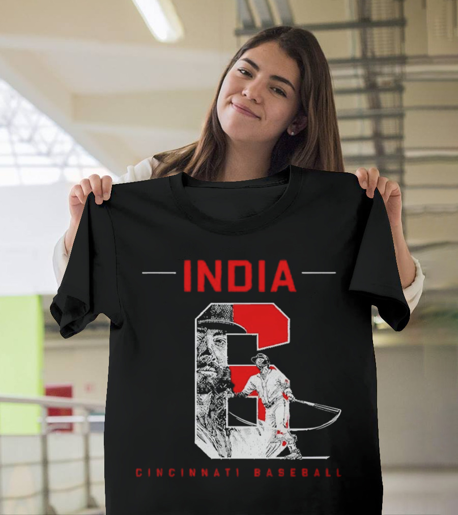 India Cincinnati Baseball Player T-Shirt