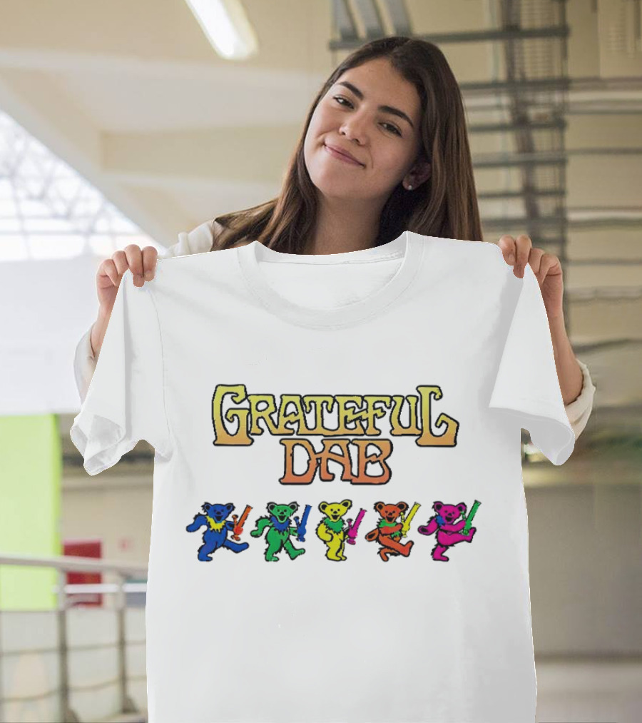 Grateful Dab Bears with Colorful Smoking Pipes T-Shirt