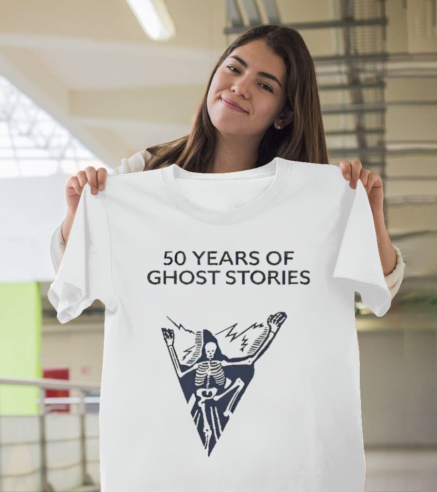 50 Years Of Ghost Stories Skeleton With Lightning Bolt T-Shirt