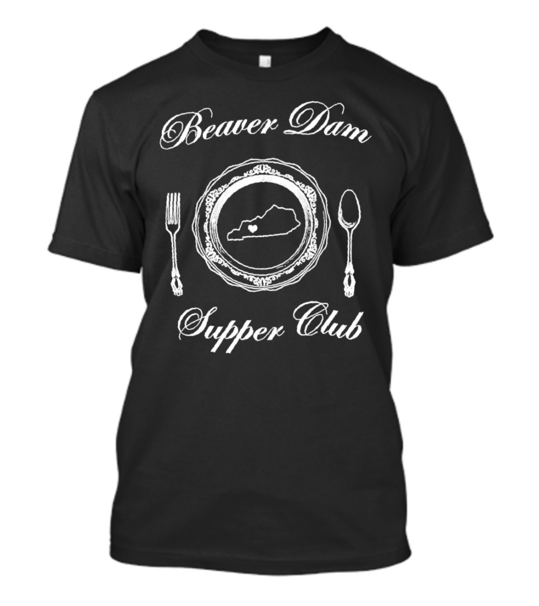 Beaver Dam Supper Club Kentucky State Heart Plate T-Shirt