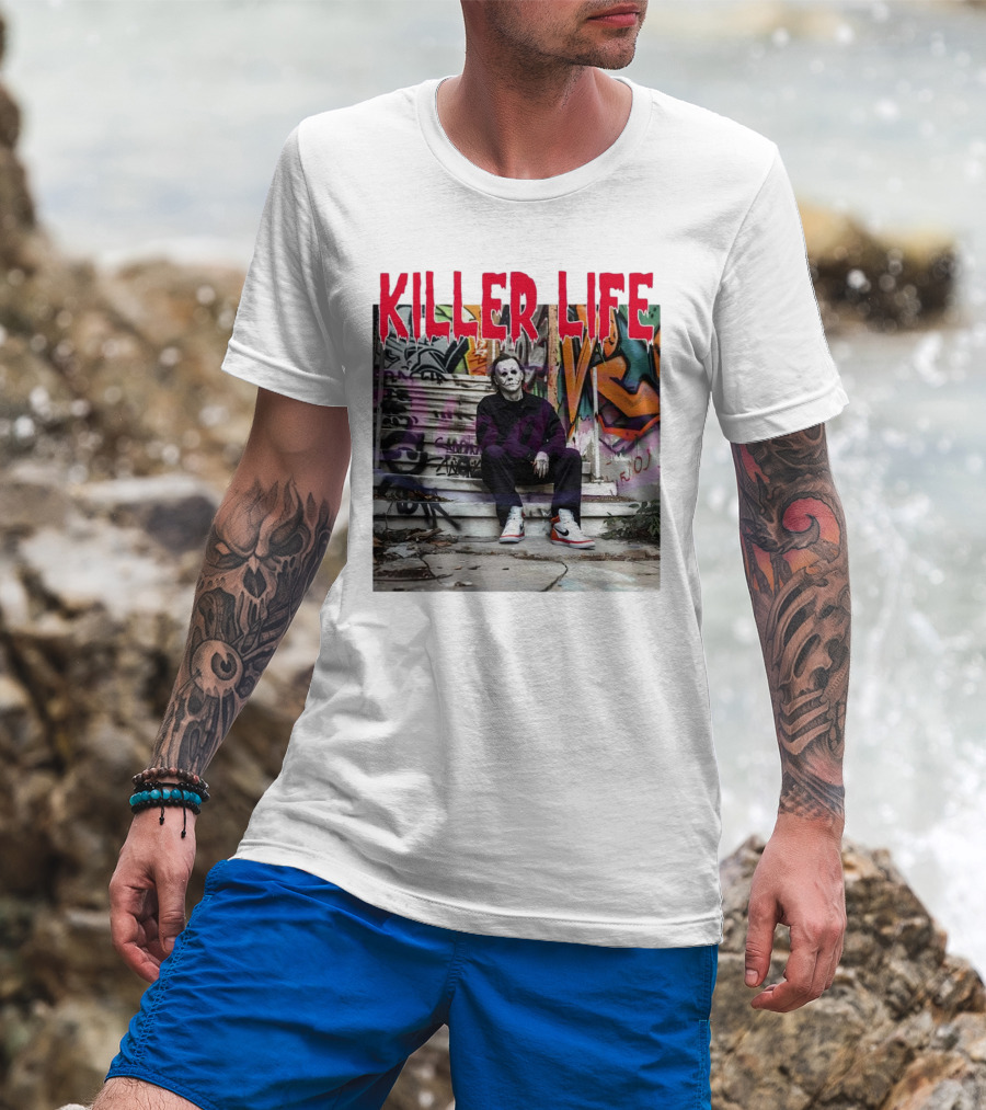 Michael Myers Killer Life Halloween Graffiti Steps T-Shirt