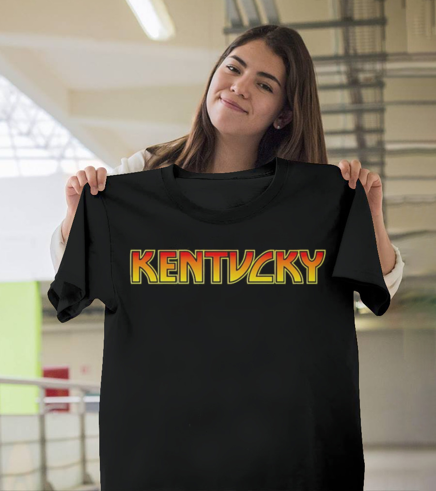 KENTUCKY Army Yellow Red Block Lettering T-Shirt