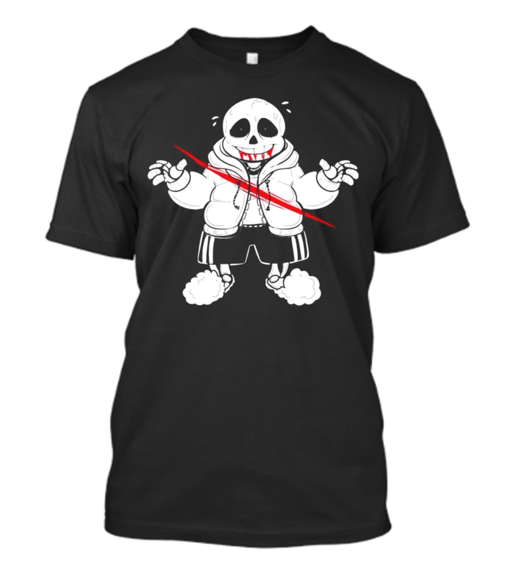 Sans Undertale Horror Zombie With Red Slash T-Shirt