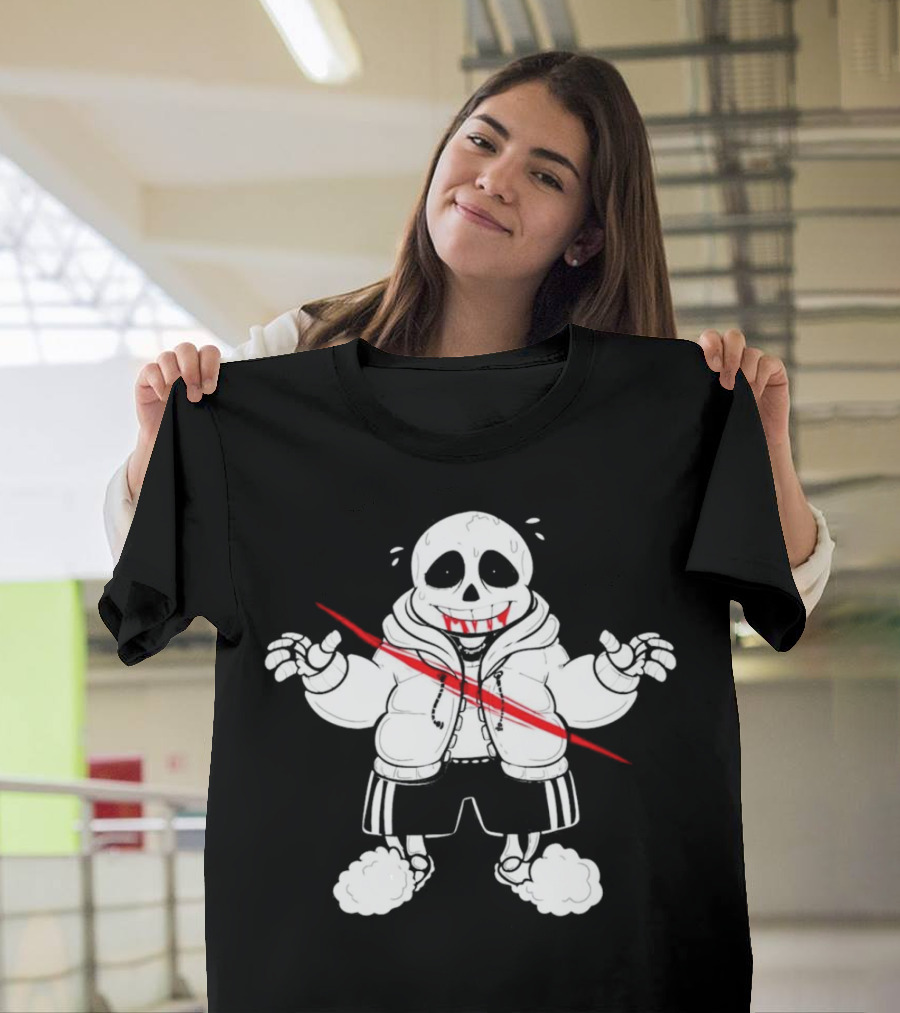 Sans Undertale Horror Zombie With Red Slash T-Shirt