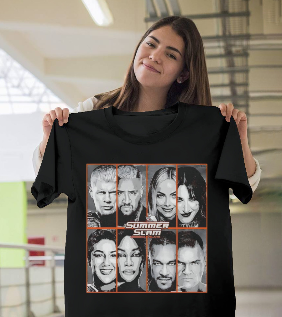 Summer Slam Cleveland WWE Superstar Collage T-Shirt