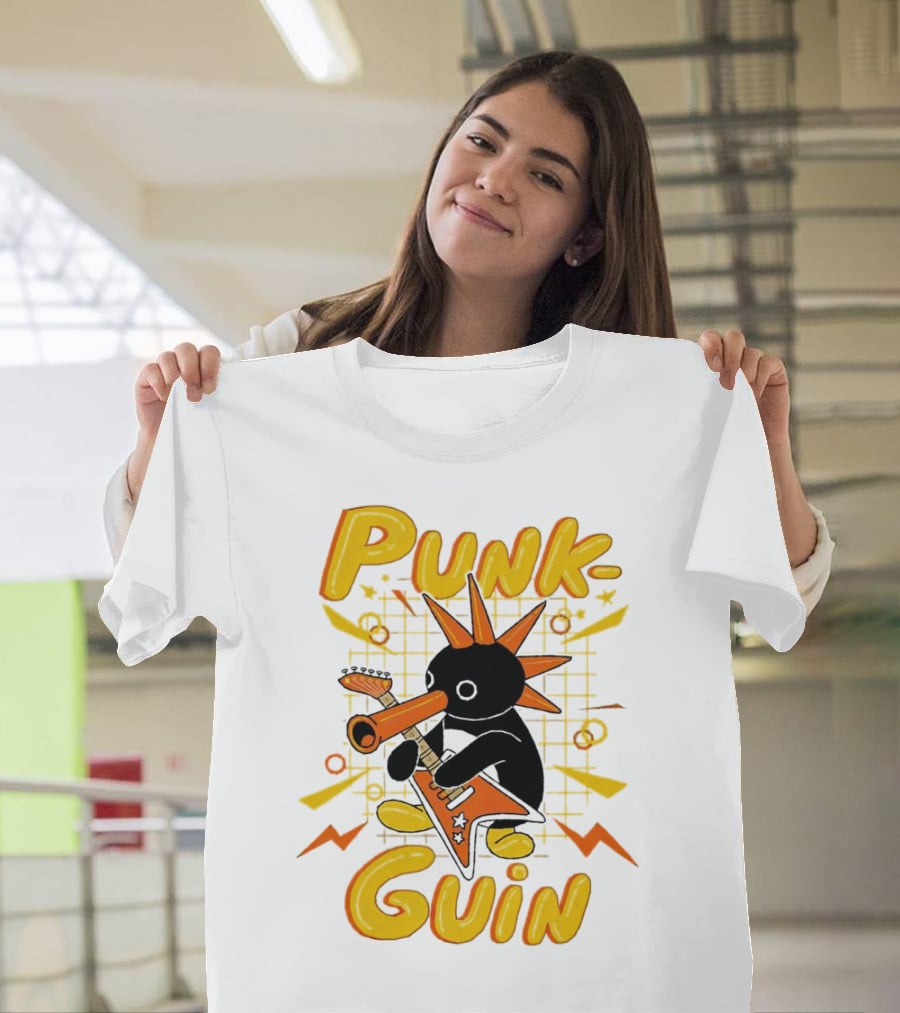 Punk-Guin Penguins Playing Musical Punk Guin T-Shirt