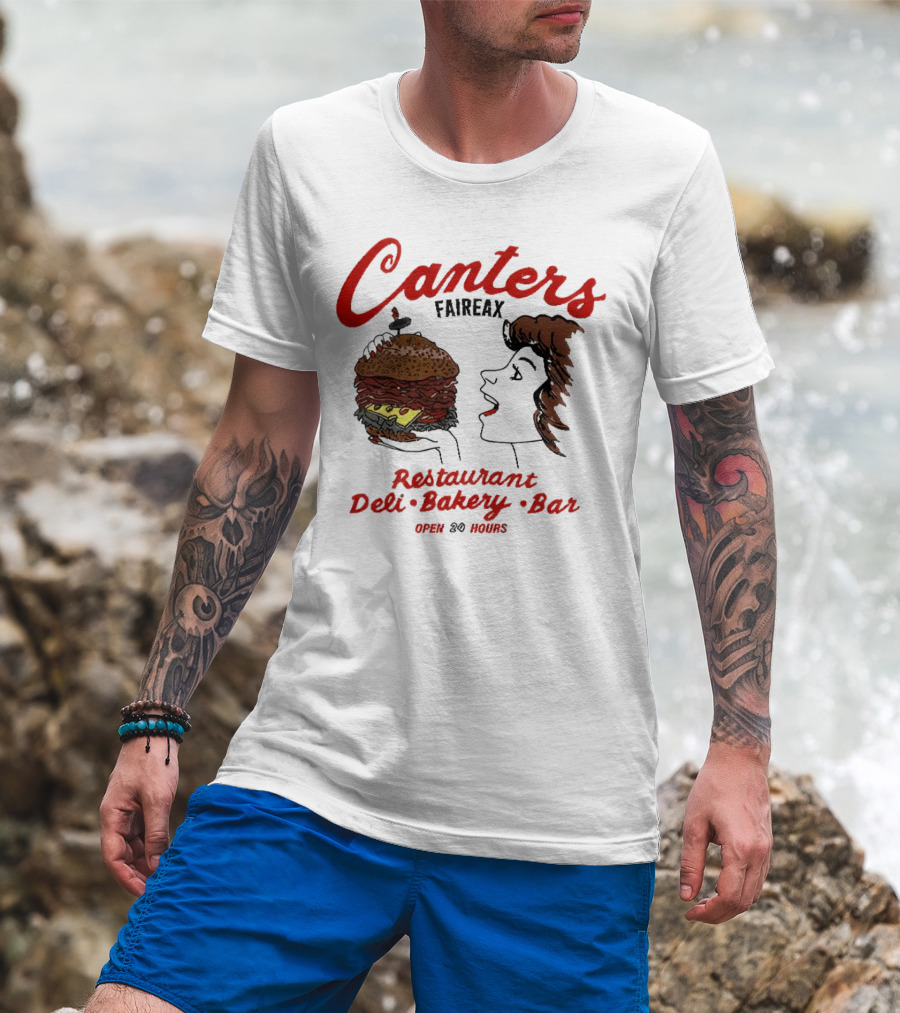Canter's Deli Restaurant Bakery Bar Fairfax Los Angeles Open 24 Hours T-Shirt