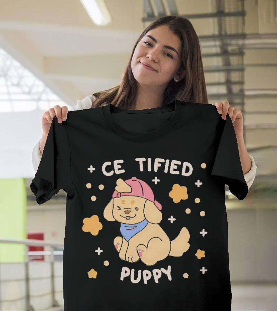 Certified Cute Puppy with Hat and Bandana T-Shirt