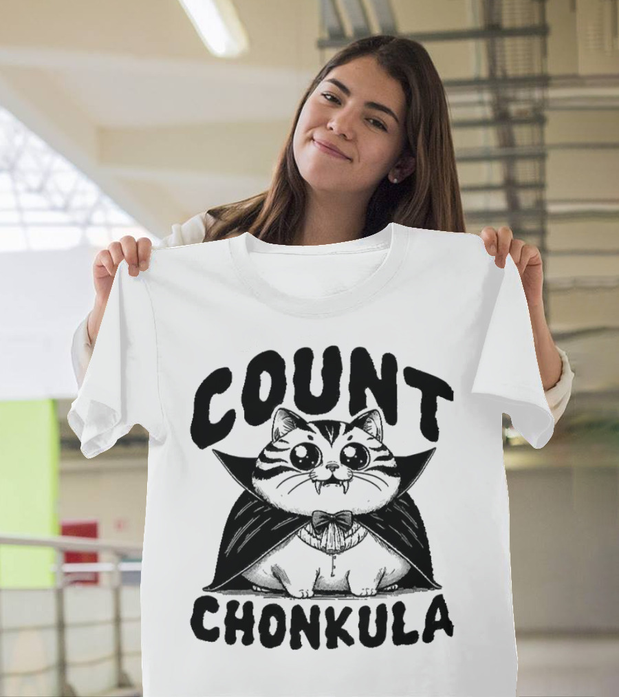 Count Chonkula Cat in Vampire Costume T-Shirt