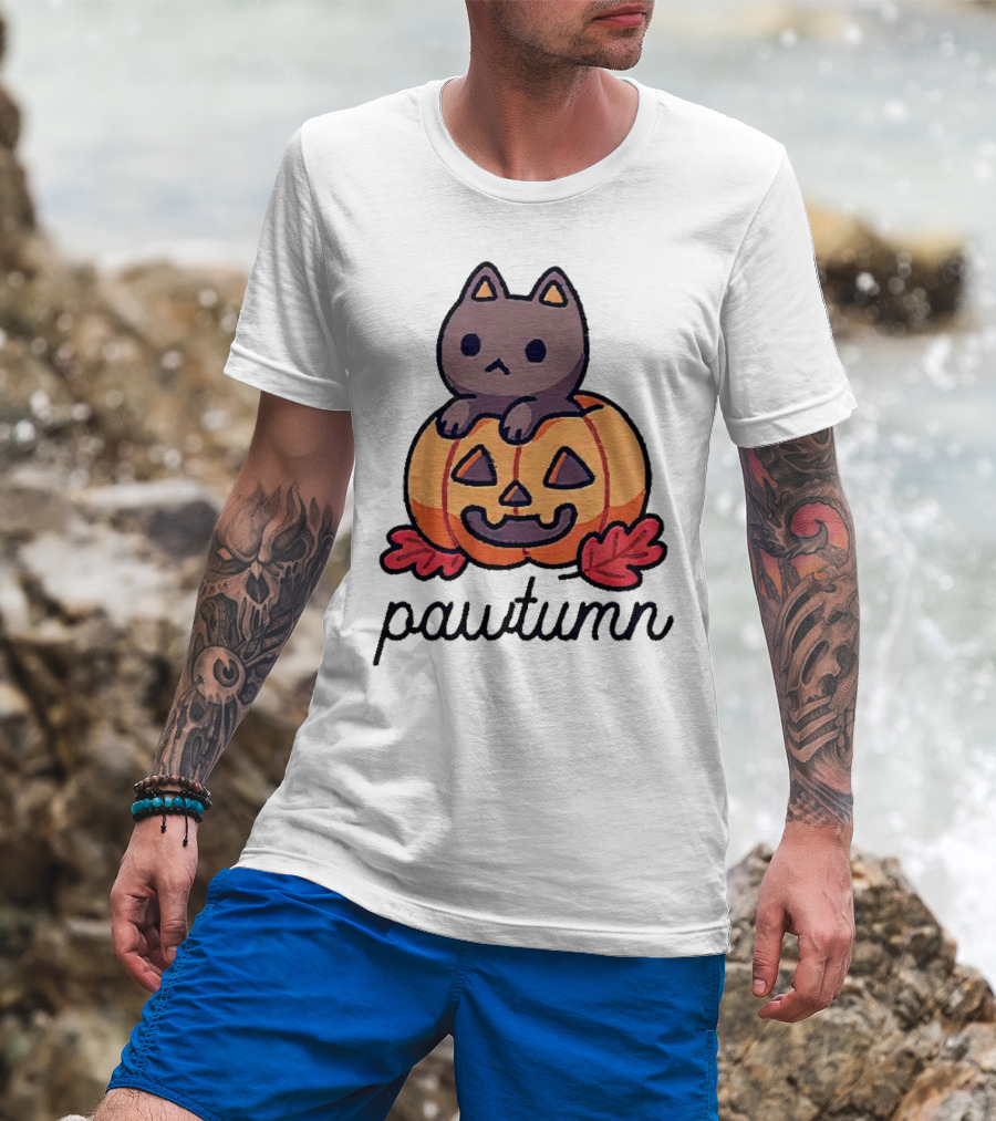 Halloween Cat Pawtumn Pumpkin T-Shirt